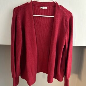 Women's Red Open-Front Sweater
